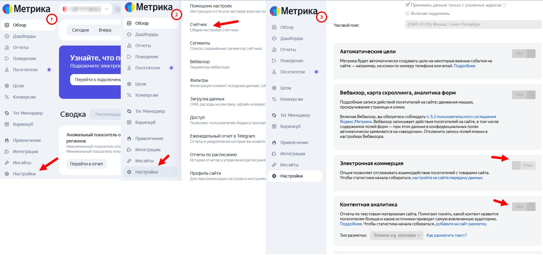 Настройка Метрики - блог TA